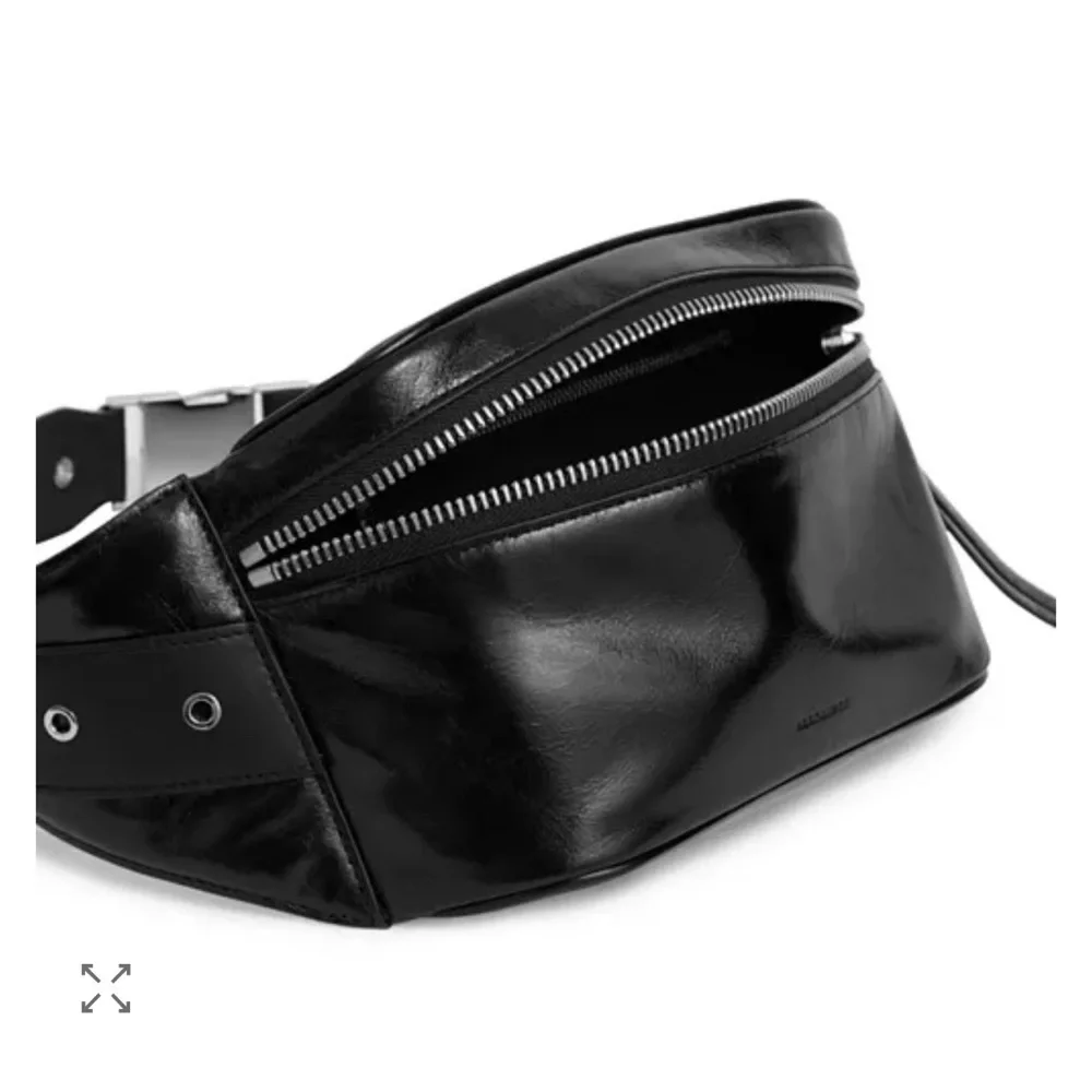 Allsaints Black Leather Belt Bag - Picture 2 of 5
